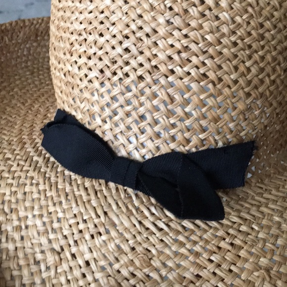 🔥Vintage woven sun hat with small black bow - Picture 2 of 9